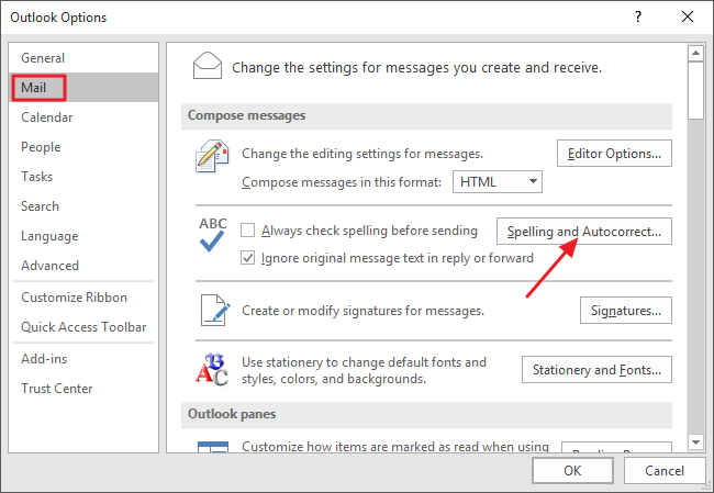how to turn off autocorrect of 1st in microsoft outlook for mac 2016